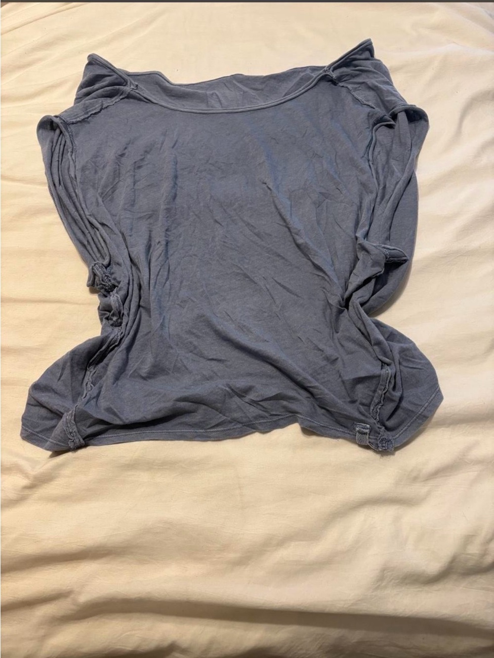 We The Free Washed Blue Short Sleeve Boatneck Tee
